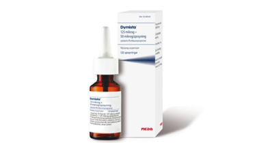 Dymista produktforpackning puff
